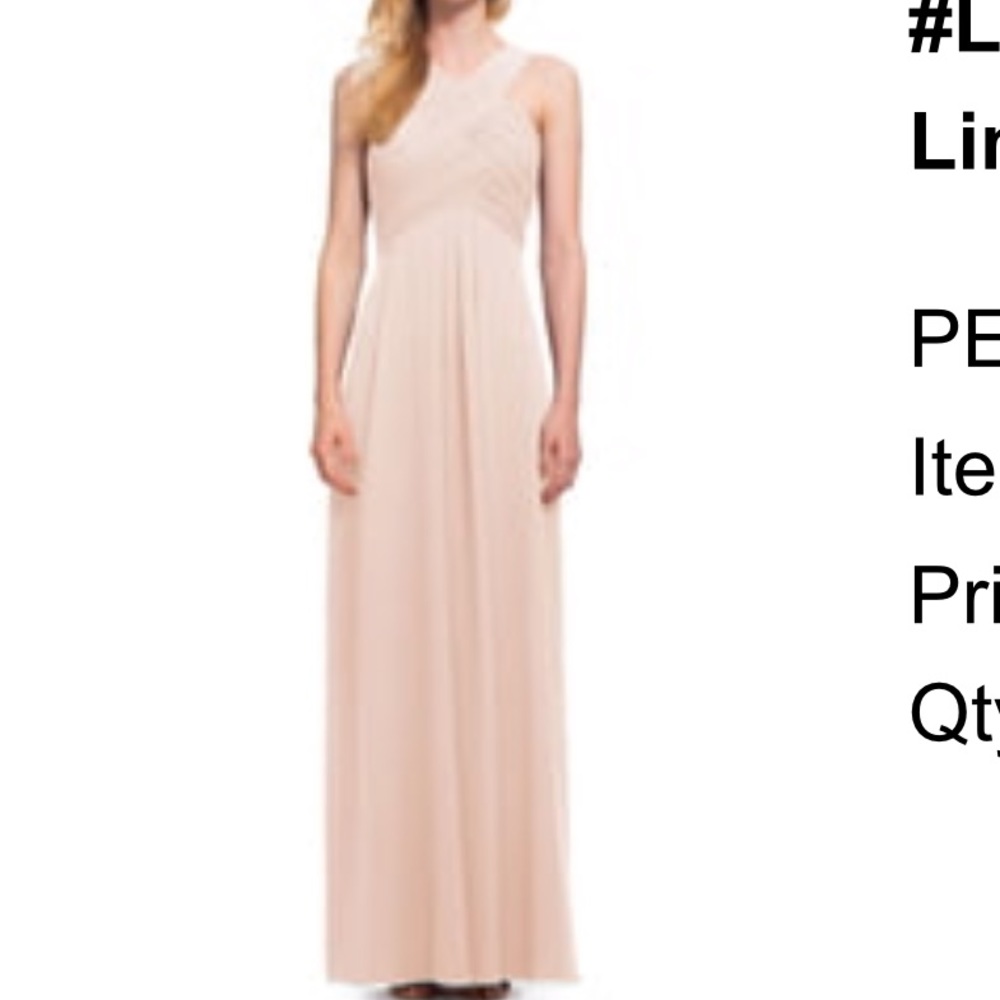 LEVKOFF Crisscross Neck Chiffon A-Line Gown 10 bridesmaid